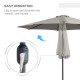 Outsunny 3(m) Tilting Parasol Garden Umbrellas, Outdoor Sun Shade with 8 Ribs, Tilt and Crank Handle for Balcony, Bench, Garden,