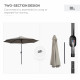 Outsunny 3(m) Tilting Parasol Garden Umbrellas, Outdoor Sun Shade with 8 Ribs, Tilt and Crank Handle for Balcony, Bench, Garden,
