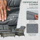 Outsunny Four-Piece Rattan Sofa Set, with Glass-Top Table - Mixed Grey