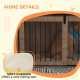 PawHut 118cm Dog Crate Furniture with Removable Cushion for Extra Large Dogs - Walnut Brown