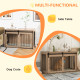 PawHut 118cm Dog Crate Furniture with Removable Cushion for Extra Large Dogs - Walnut Brown