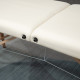 Portable Massage Bed, Folding Spa Beauty Massage Table with 2 Sections, Carry Bag and Wooden Frame, Cream