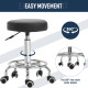 Vinsetto Round Rolling Stool, PU Leather Height Adjustable Stool Chair with Wheels and Swivel Seat for Salon, Massage, Spa, Home