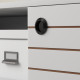 Duo Storage TV Unit, with Striped Door - White