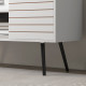 Duo Storage TV Unit, with Striped Door - White