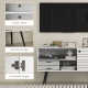Duo Storage TV Unit, with Striped Door - White