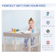 Kids Table and Chair Set, with Storage Space - Grey