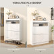16 Shoe Pair Storage Cabinet, with Flip Doors - High Gloss White
