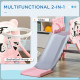 AIYAPLAY 3 in 1 Baby Slide for Indoor Use with Climber, Basketball Hoop, Basketball, for Ages 18-36 Months - Pink