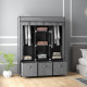 Fabric Wardrobe for Bedroom, Portable Wardrobe with 5 Shelves, 2 Hanging Rails and 3 Fabric Drawers, Foldable Closet, 125 x 43 x