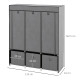 Fabric Wardrobe for Bedroom, Portable Wardrobe with 5 Shelves, 2 Hanging Rails and 3 Fabric Drawers, Foldable Closet, 125 x 43 x