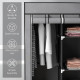 Fabric Wardrobe for Bedroom, Portable Wardrobe with 5 Shelves, 2 Hanging Rails and 3 Fabric Drawers, Foldable Closet, 125 x 43 x