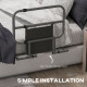 Folding Bed Rail for Elderly Adults, Bed Assist Rail with Storage Pocket for Disabled, Pregnant, Black