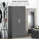 High Gloss Wardrobe, 2 Door Wardrobe with Hanging Rod and Storage Shelf, Clothes Storage Organizer with Anti-tipping Design for 