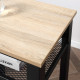 Tall Side Table with 3 Layer 2 Shelves Storage Display Industrial-Style Metal Frame Bedside End Table Nightstand for Living Room