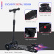 Kids 3 Wheel Plastic Scooter Adjustable Height w/ Engine-Look Water Spray Black