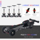 Kids 3 Wheel Plastic Scooter Adjustable Height w/ Engine-Look Water Spray Black