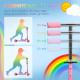 Kids Scooter, with Lights, Music, Adjustable Height, Foldable Frame, for Ages 3-7 Years - Pink