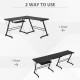 L Shaped Gaming Desk, Corner Computer Desk with Keyboard Tray, Work Table for Home Office, Study Workstation, 130 x 130 x 73.5cm