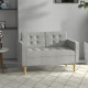 Modern 2 Seater Sofa with Hidden Storage, 117cm Tufted Cotton Couch with Wood Legs, Compact Loveseat for Living Room, Kitchen, L