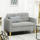 Modern 2 Seater Sofa with Hidden Storage, 117cm Tufted Cotton Couch with Wood Legs, Compact Loveseat for Living Room, Kitchen, L