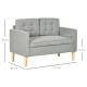 Modern 2 Seater Sofa with Hidden Storage, 117cm Tufted Cotton Couch with Wood Legs, Compact Loveseat for Living Room, Kitchen, L