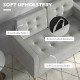 Modern 2 Seater Sofa with Hidden Storage, 117cm Tufted Cotton Couch with Wood Legs, Compact Loveseat for Living Room, Kitchen, L