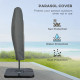 Outsunny 3(m) Garden Banana Parasol Cantilever Umbrella with Crank Handle, Cross Base, Weights and Cover for Outdoor, Hanging Su
