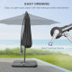 Outsunny 3(m) Garden Banana Parasol Cantilever Umbrella with Crank Handle, Cross Base, Weights and Cover for Outdoor, Hanging Su