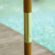 Outsunny 3(m) Garden Parasol, Pulley Operated Patio Umbrella, Wooden Table Market Umbrella with Rope Pulley Mechanism and 8 Ribs