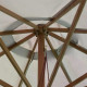Outsunny 3(m) Garden Parasol, Pulley Operated Patio Umbrella, Wooden Table Market Umbrella with Rope Pulley Mechanism and 8 Ribs