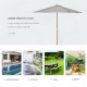 Outsunny 3(m) Garden Parasol, Pulley Operated Patio Umbrella, Wooden Table Market Umbrella with Rope Pulley Mechanism and 8 Ribs