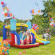 Outsunny 4 in 1 Kids Bouncy Castle Large Sailboat Style Inflatable House Slide Trampoline Water Pool Climbing Wall with Blower C