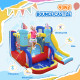 Outsunny 4 in 1 Kids Bouncy Castle Large Sailboat Style Inflatable House Slide Trampoline Water Pool Climbing Wall with Blower C