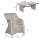 Outsunny 6 Seater Rattan Dining Set, Round PE Rattan Garden Furniture Set with Seat and Back Cushions, Aluminium Outdoor Dining 