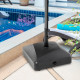 Outsunny Garden Parasol Base Holder, 43kg Water or 60kg Sand Filled, Outdoor Market Umbrella Stand Weight with Wheels and Brakes