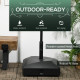 Outsunny Garden Parasol Base Holder, 43kg Water or 60kg Sand Filled, Outdoor Market Umbrella Stand Weight with Wheels and Brakes