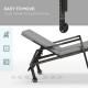 Outsunny Outdoor PE Rattan Sun Lounger Set of 2, Wicker Chaise Recliner Garden Chair with 5-Level Adjustable Backrest and 2 Whee