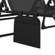 Outsunny Portable Sun Lounger Set of 2, Folding Camping Bed Cot, Reclining Lounge Chair 5-position Adjustable Backrest with Side