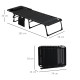 Outsunny Portable Sun Lounger Set of 2, Folding Camping Bed Cot, Reclining Lounge Chair 5-position Adjustable Backrest with Side