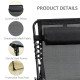 Outsunny Portable Sun Lounger Set of 2, Folding Camping Bed Cot, Reclining Lounge Chair 5-position Adjustable Backrest with Side