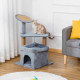 PawHut Cat Tree Tower for Indoor Cats, Cat Scratching Post with Bed, Cat House, Scratching Pad, Perch, Interactive Ball Toy 48 x