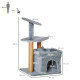 PawHut Cat Tree Tower for Indoor Cats, Cat Scratching Post with Bed, Cat House, Scratching Pad, Perch, Interactive Ball Toy 48 x