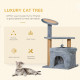 PawHut Cat Tree Tower for Indoor Cats, Cat Scratching Post with Bed, Cat House, Scratching Pad, Perch, Interactive Ball Toy 48 x