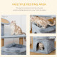 PawHut Cat Tree Tower for Indoor Cats, Cat Scratching Post with Bed, Cat House, Scratching Pad, Perch, Interactive Ball Toy 48 x