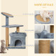 PawHut Cat Tree Tower for Indoor Cats, Cat Scratching Post with Bed, Cat House, Scratching Pad, Perch, Interactive Ball Toy 48 x