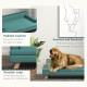 PawHut Dog Sofa, with Wooden Legs, Water-Resistant Fabric, for Medium &amp; Large Dogs - Green