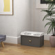 PawHut Stainless Steel Raised Dog Bowls, with 21L Storage Drawer for Large Dogs - Grey