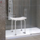 Height Adjustable Bath Stool, Aluminium Shower Stool with Non-Slip Pads for Elderly, Disabled, Seniors, Pregnant, White