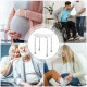 Height Adjustable Bath Stool, Aluminium Shower Stool with Non-Slip Pads for Elderly, Disabled, Seniors, Pregnant, White